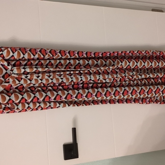 Iman 60's Boho Retro Pattern Stretchy Jumpsuit Waist Tie Waist Size Large - Picture 2 of 11